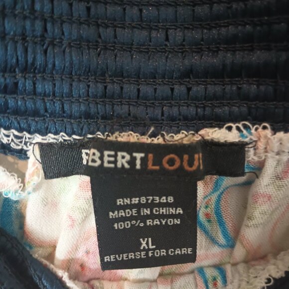 Robert Louis Women's Leaf Print Wide-Leg Pants, Stretch, Size XL - Picture 2 of 3